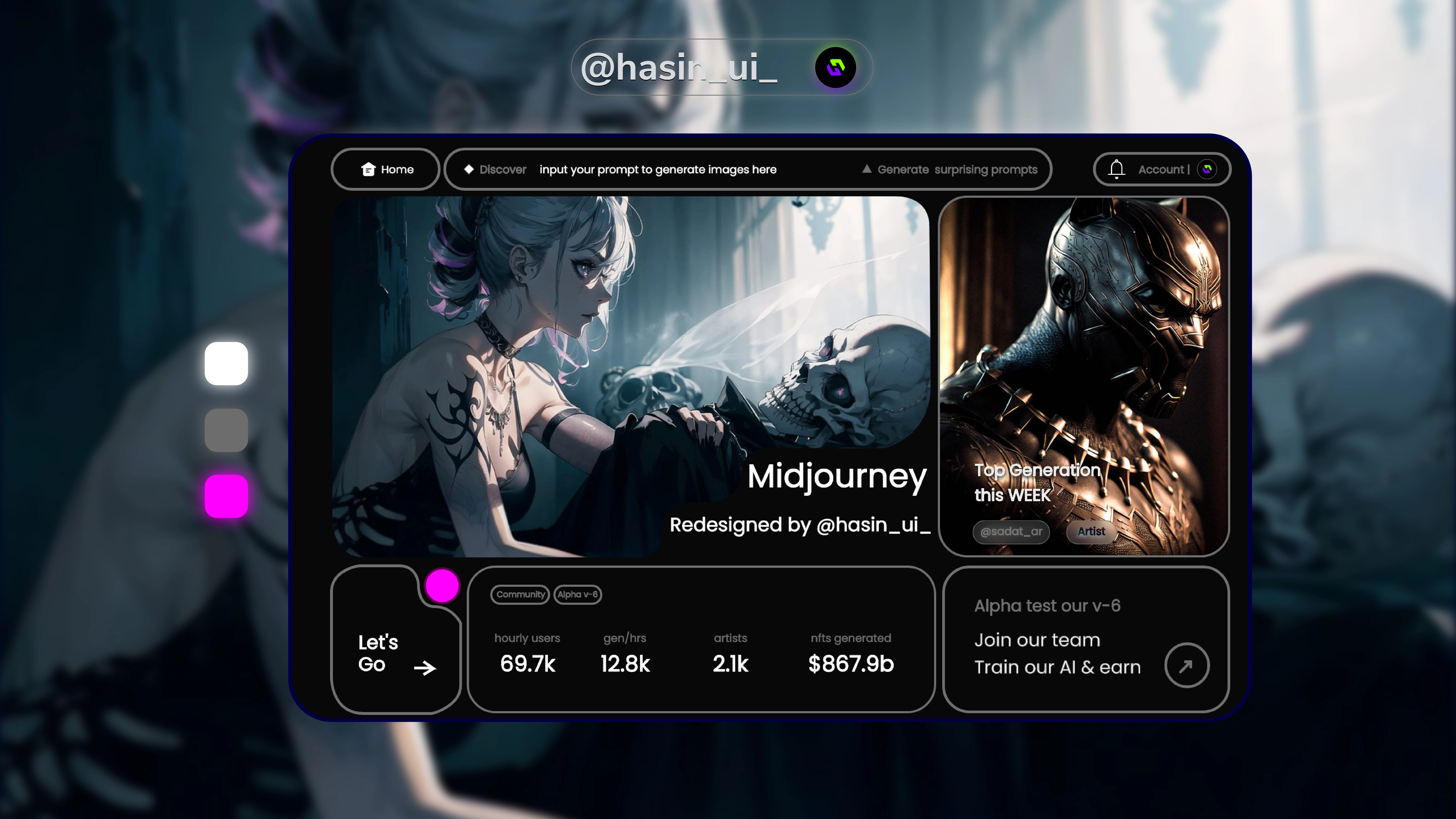 MidJourney UI Design main image